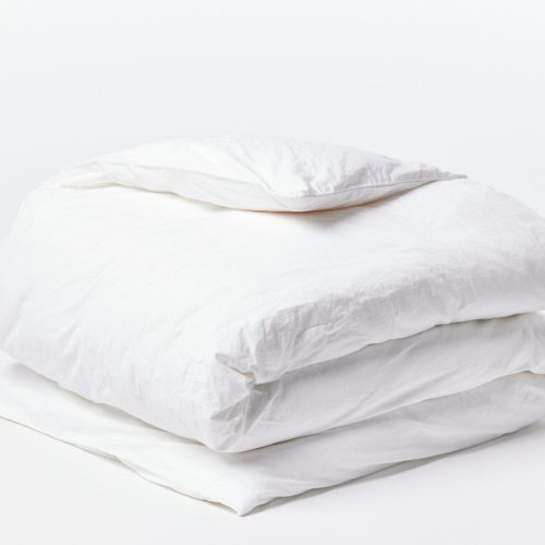 Organic Crinkled Percale™️ Duvet Cover | Alpine White