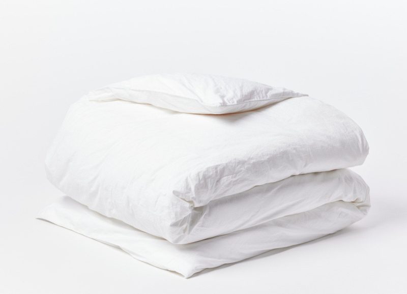 Organic Crinkled Percale™️ Duvet Cover | Alpine White