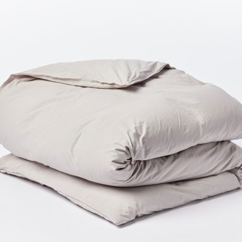 Organic Crinkled Percale™️ Duvet Cover| Pewter