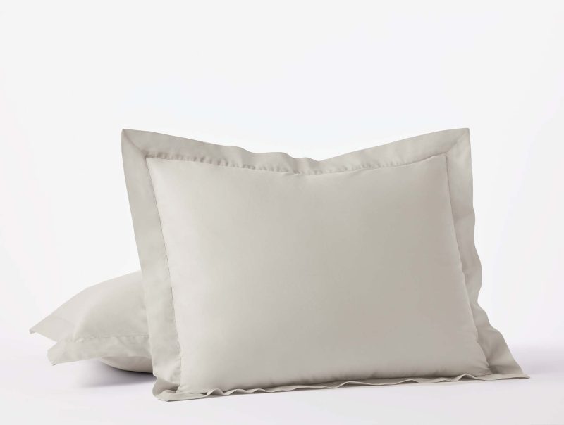 300 Thread Count Organic Percale Shams | Stone