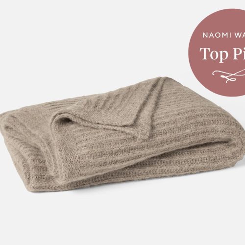 Andes Suri Alpaca Knit Throw | Taupe Heather