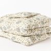 Coyuchi + Rejuvenation Flora Organic Print Duvet Cover | Undyed w/Lagoon