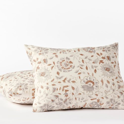 BED Top FloraOrganicPrint Sham Undyed Sedona A FA23 16568