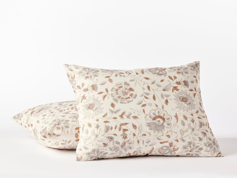 BED Top FloraOrganicPrint Sham Undyed Sedona A FA23 16568