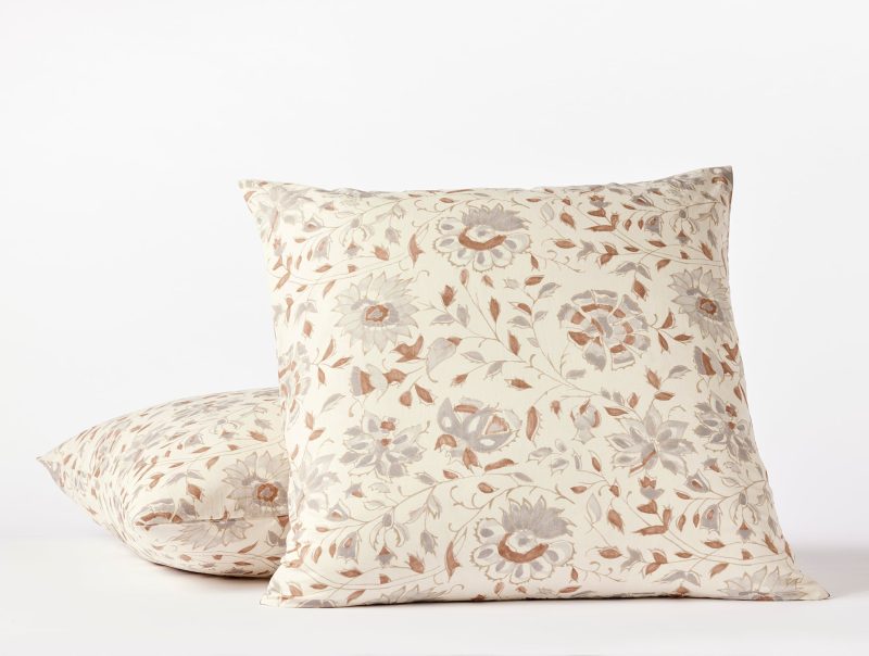 Coyuchi + Rejuvenation Flora Organic Print Sham | Undyed w/Sedona