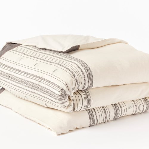 Coyuchi + RJ Inyo Organic Dobby Duvet Cover | Undyed w/Shadow