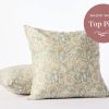 Balboa Organic Print Decorative Pillow Cover | Lagoon w/ Hay