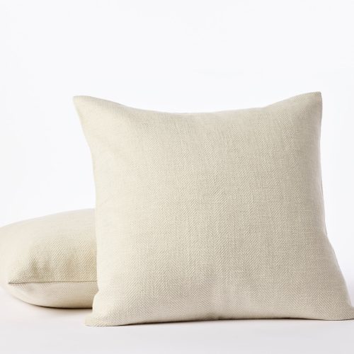 Canyon Organic Decorative Pillow Cover | Oyster Herringbone