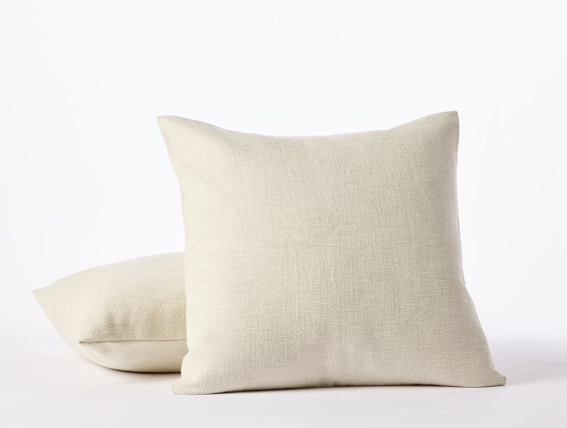 Canyon Organic Decorative Pillow Cover | Oyster Herringbone