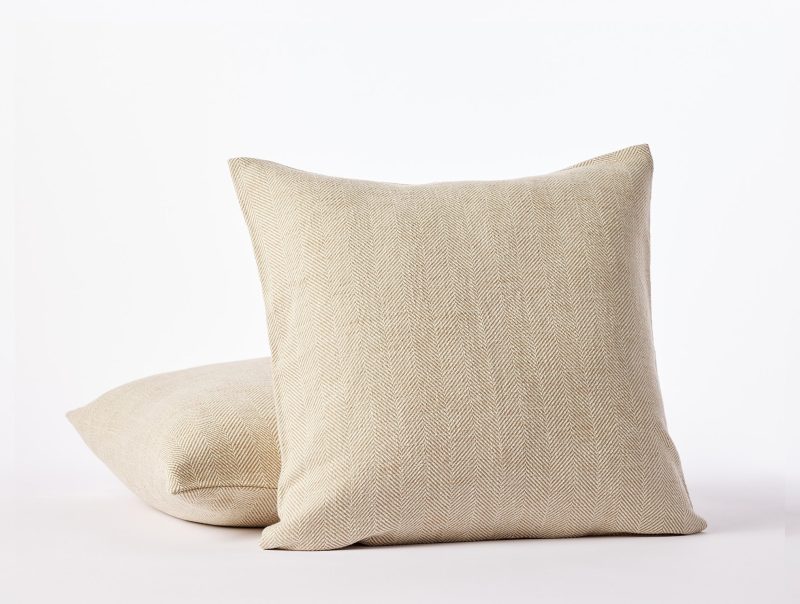 Canyon Organic Decorative Pillow Cover | Praline Herringbone