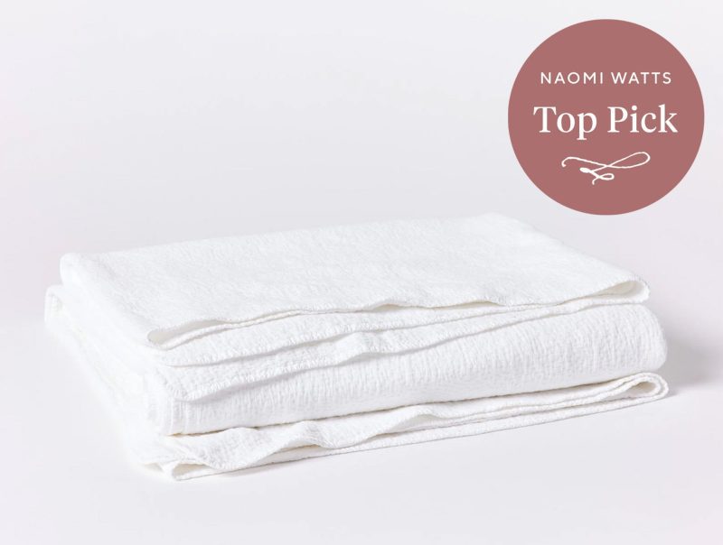 Cascade Organic Matelasse Blanket | Alpine White