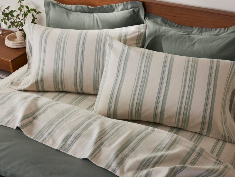 CloudBrushedRecycledFlannel Sheets JuniperHerringboneStripe Details FA23 19037 19b0daab 5e92 44d0 ad47 4f6f0249d577