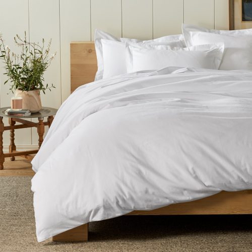 Cloud Brushed Organic Flannel Duvet Shams Alpine White Hero F185 1