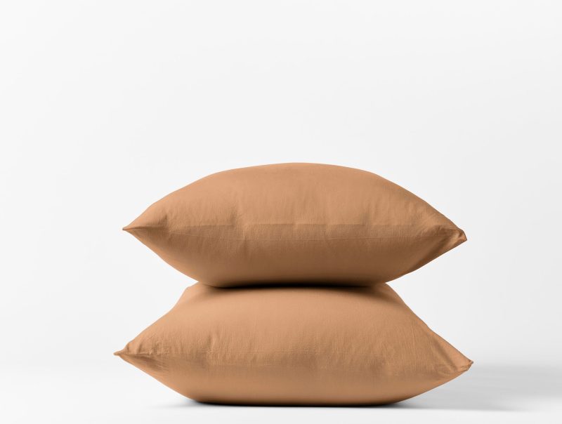 Organic Crinkled Percale™ Pillowcases - Coyuchi | Ginger