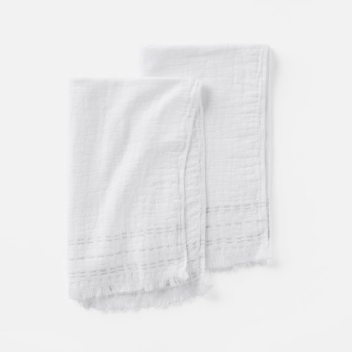 Alder Organic Hand Towel, Set of 2 | Alpine White w/Fog