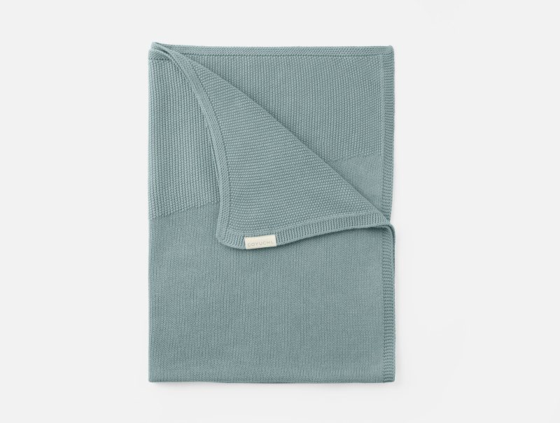 Arroyo Organic Knit Baby Blanket - Coyuchi | Lagoon