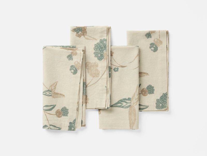 Aurora Print Napkins, Set of 4 | Natural w/Surf