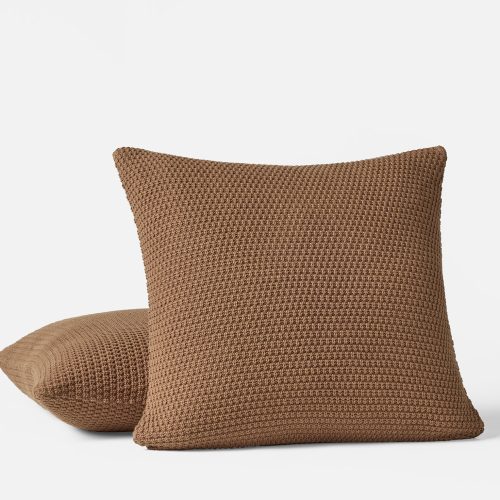 Avalon Organic Knit Decorative Pillow Cover | Almond