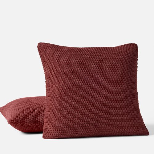 Avalon Organic Knit Decorative Pillow Cover | Claret