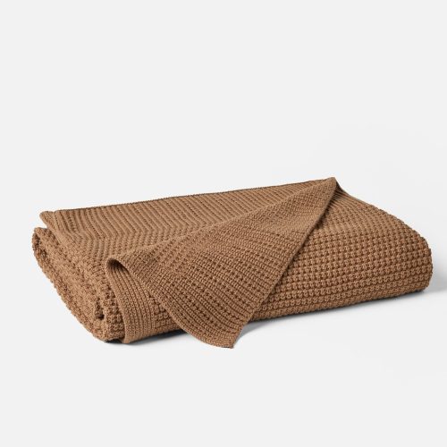 Avalon Organic Knit Throw | Almond