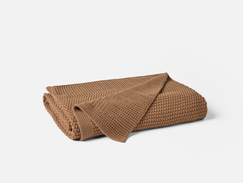 Avalon Organic Knit Throw | Almond