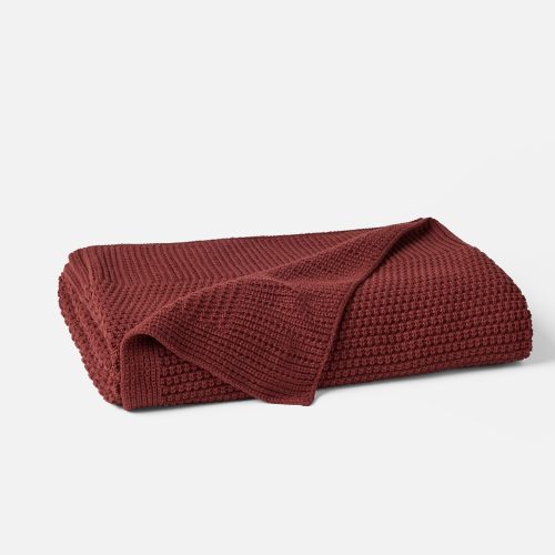 Avalon Organic Knit Throw | Claret