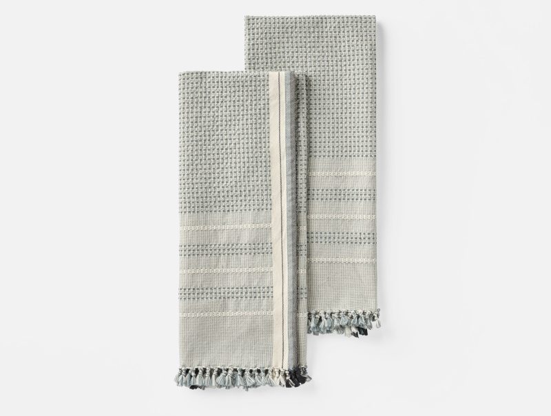 Bay Organic Hand Towels, Set Of 2 | Gulf w/Undyed