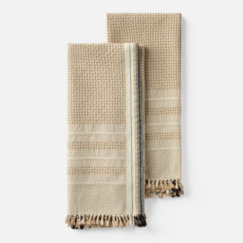 Bay Organic Hand Towels, Set Of 2 | Hazel w/Undyed