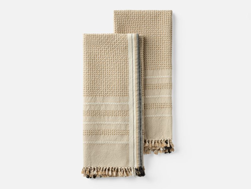 Bay Organic Hand Towels, Set Of 2 | Hazel w/Undyed