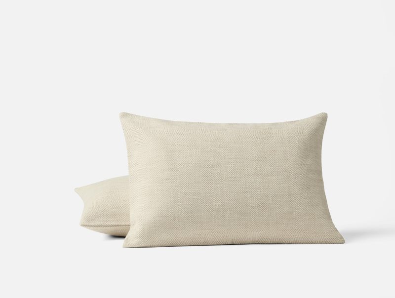 Canyon Organic Decorative Pillow Cover | Oyster Herringbone