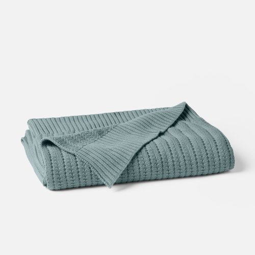 Casa Loma Organic Knit Throw | Lagoon