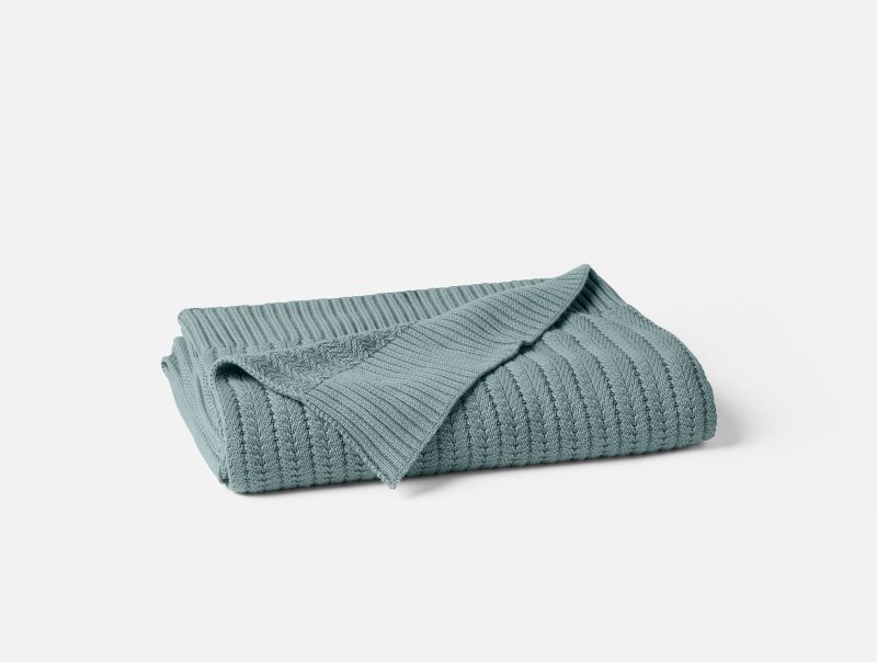 Casa Loma Organic Knit Throw | Lagoon