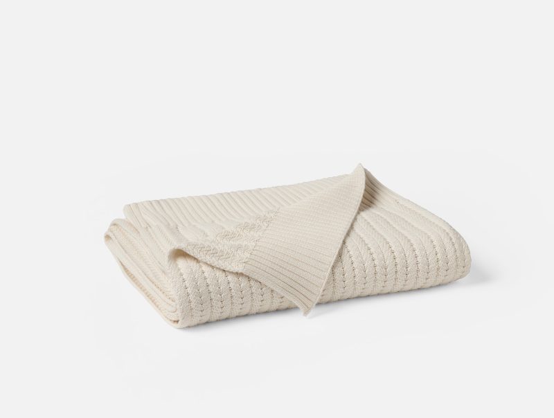 Casa Loma Organic Knit Throw | Undyed