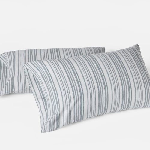 Cloud Brushed™ Organic Flannel Pillowcases | Gulf Tonal Stripe