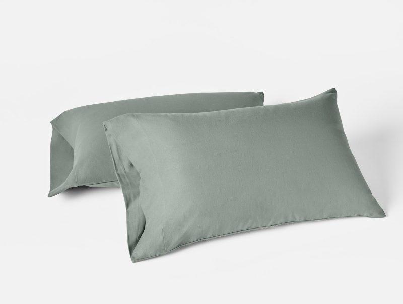 Cloud Brushed™ Organic Flannel Pillowcases | Sage