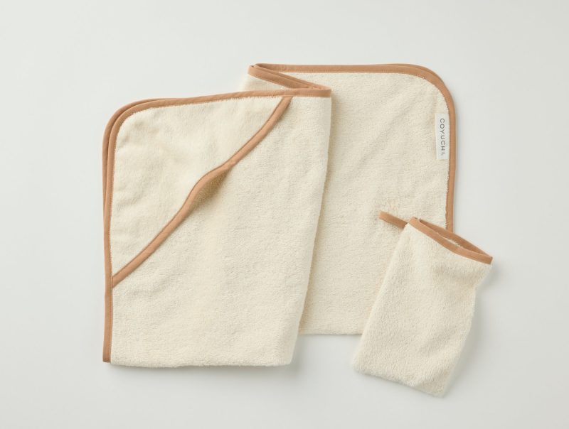 Cloud Loom Organic Baby Hooded Towel Set | Undyed w/Ginger