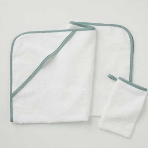 FA24 CloudLoomOrganic BabyHoodedTowelSet UndyedwLagoon A 2785 1