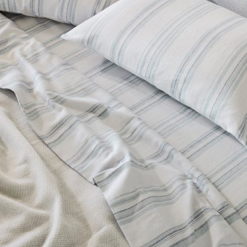 FA24 CloudSoftSateen Duvet Gulf SheetSet GulfHerringboneStripe B 0005