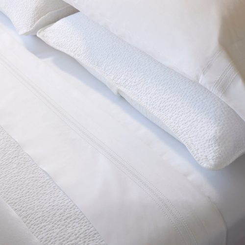 Landscape Embroidered Organic Percale Sheet Set - Coyuchi | Alpine White