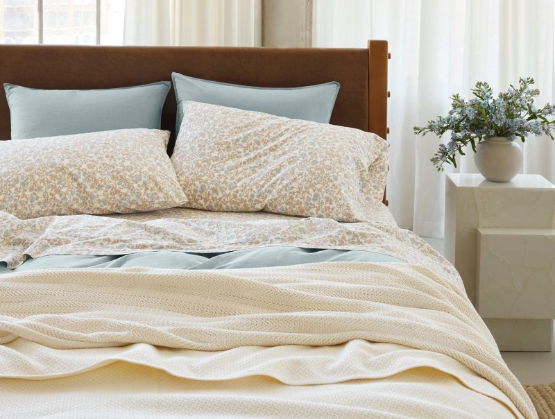 FA24 CrinklePercale Duvet SurfChambray SheetSet FawnGarden B 0251