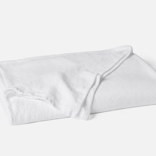 Helena Organic Linen Blanket | Alpine White