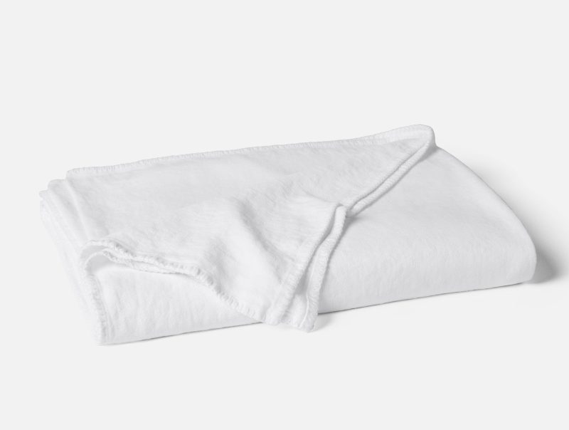 Helena Organic Linen Blanket | Alpine White