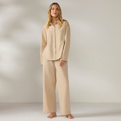 Women's Isla Organic Cotton Long Sleeve Pajama Set | Hazel Chambray