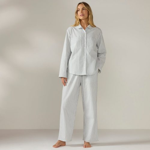 Women's Isla Organic Cotton Long Sleeve Pajama Set | Sage w/Gulf