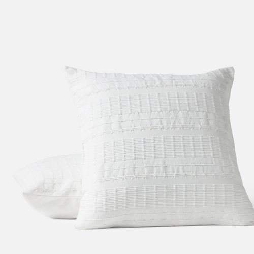 Sea Ridge Organic Decorative Pillow Cover | Alpine White