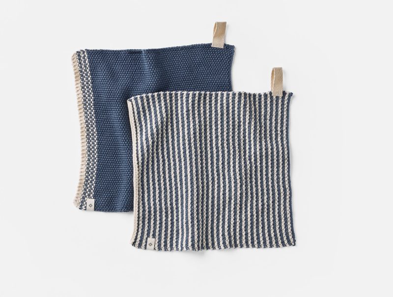 Shasta Organic Knit Dish Cloths, Set of 2 | Blue Jay