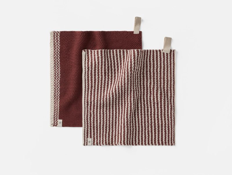 Shasta Organic Knit Dish Cloths, Set of 2 | Claret