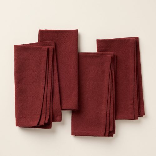 FA24 SonomaTexturedOrganic NapkinSet Claret 1196