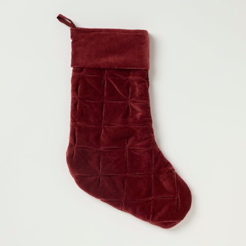 Velvet Tufted Organic Stocking | Claret