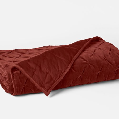 Velvet Tufted Organic Quilt | Claret